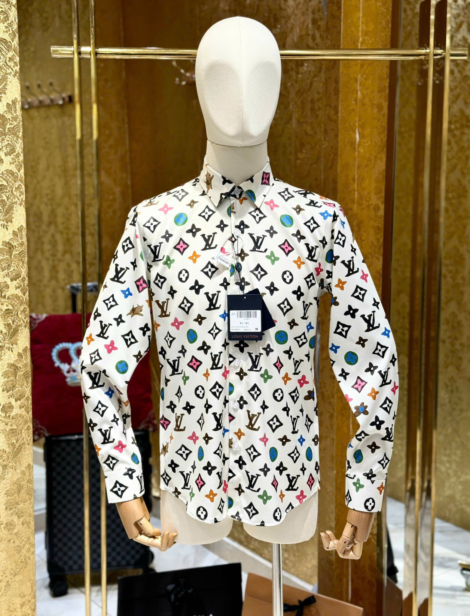 Áo sơ mi dài tay Louis Vuitton LV Trắng họa tiết hoa vân logo LV màu sắc full Like Auth on web CD